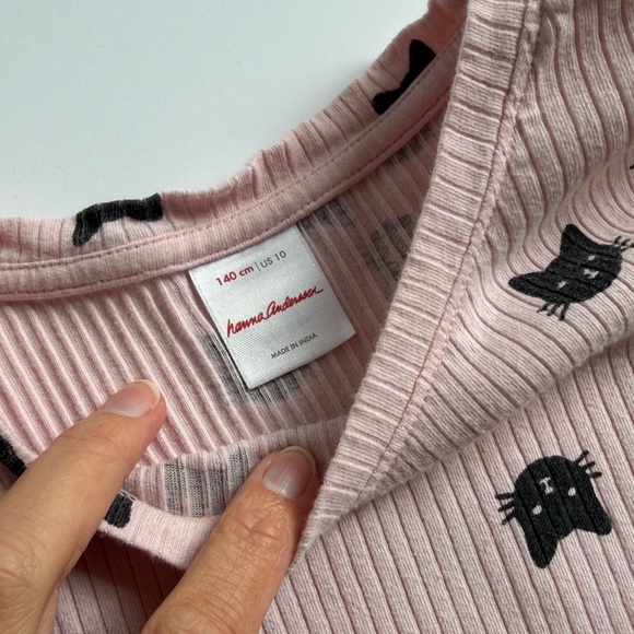 Hanna Andersson Pink Dress with Black Cat Design - Picture 3 of 4